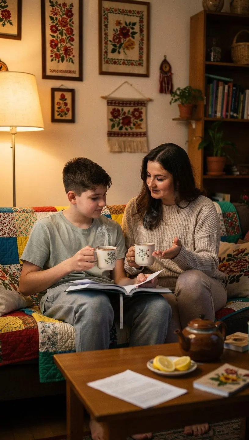 Teázás közben relaxáló légkör, kényelmes fotel és olvasnivaló könyv.