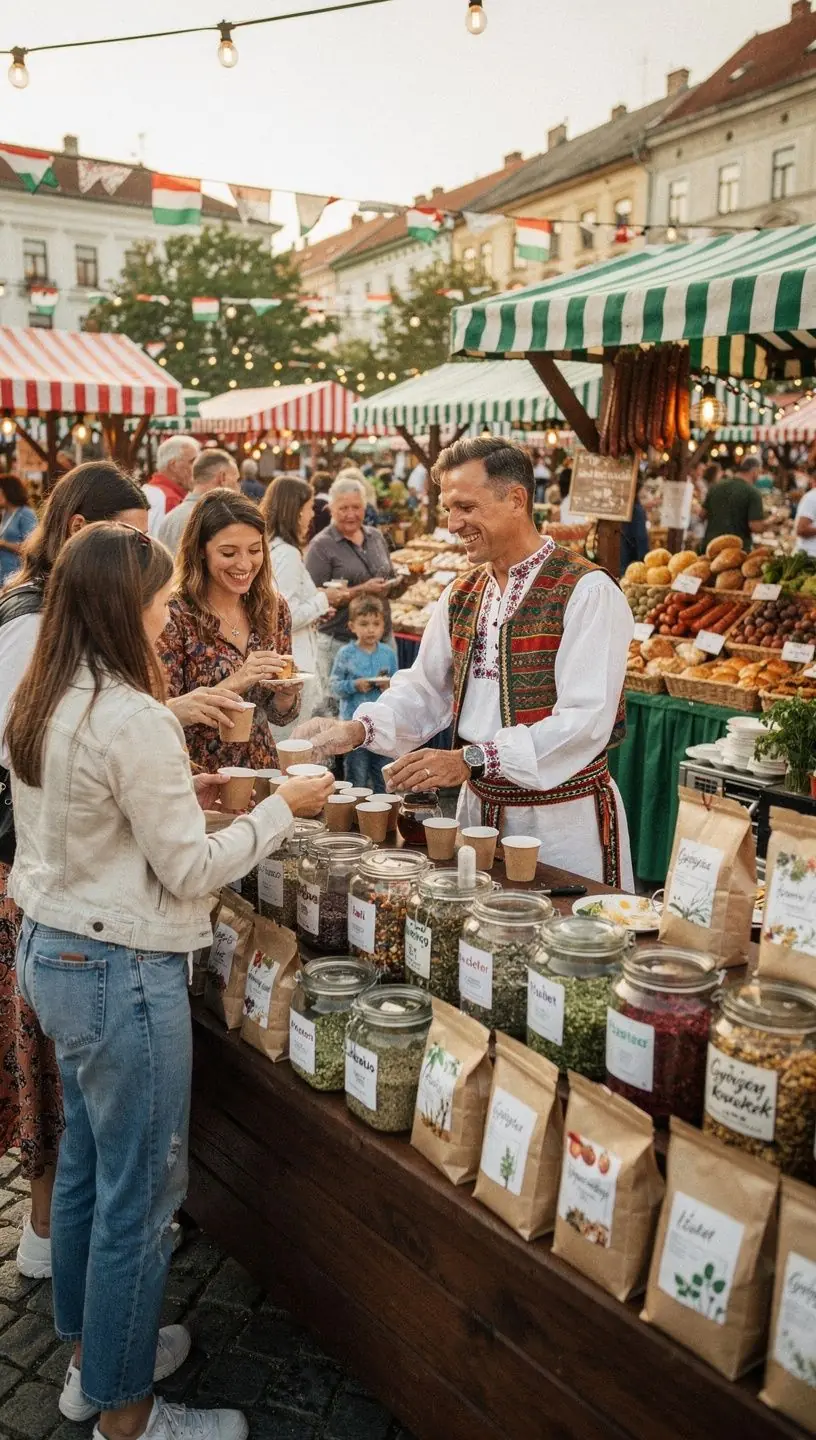 Gyógytea készítésének folyamata, friss gyógynövények felhasználásával.
